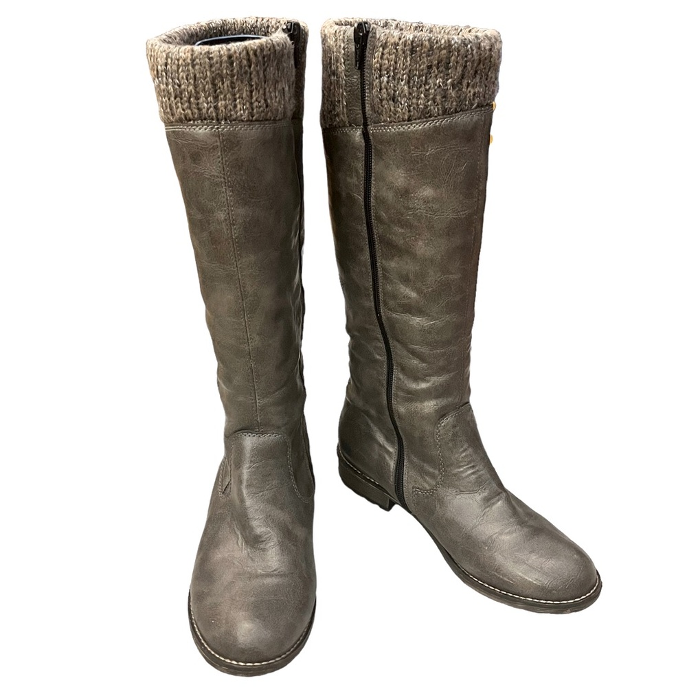 Remonte Taupe Winter Boots with Knit Cuff